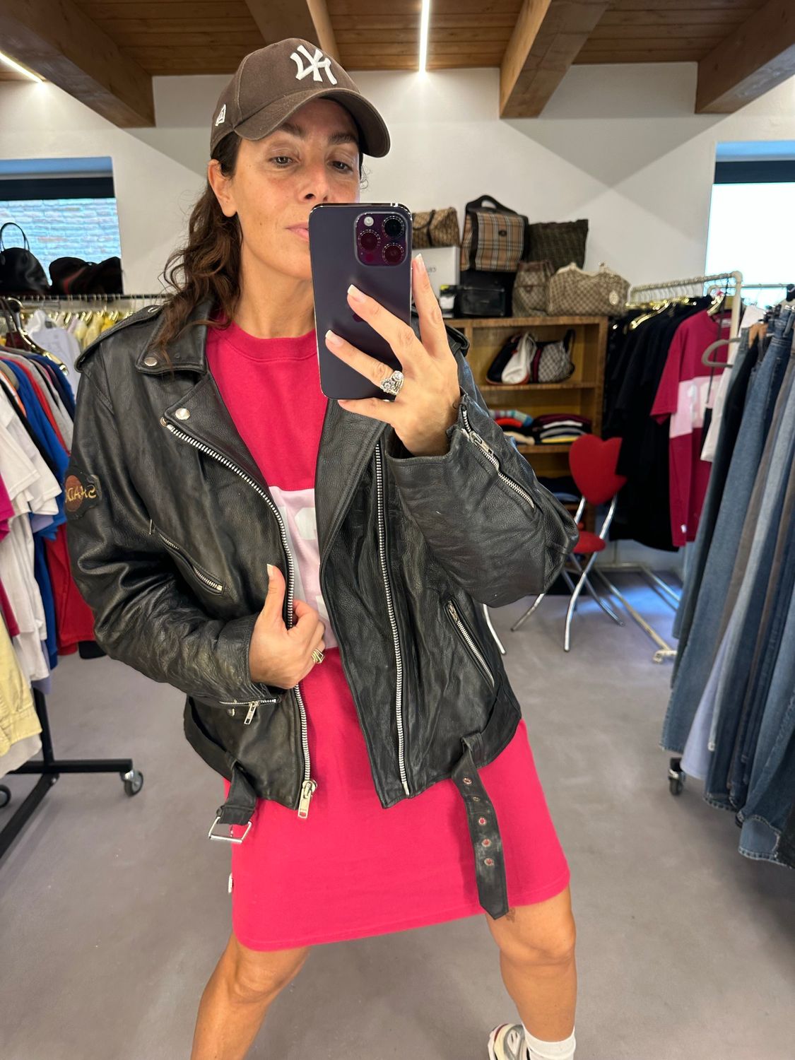CHIODO VINTAGE CLASSICO VERA PELLE TG L UNISEX