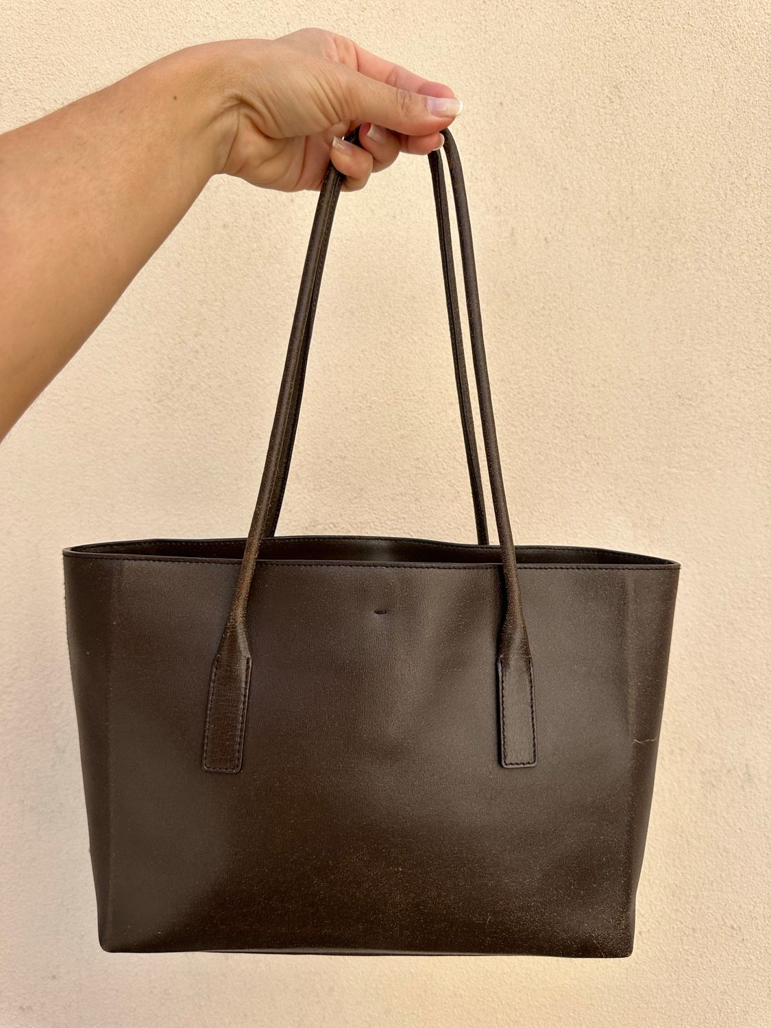 SHOPPER PRADA IN CROSTA DI PELLE TESTA DI MORO