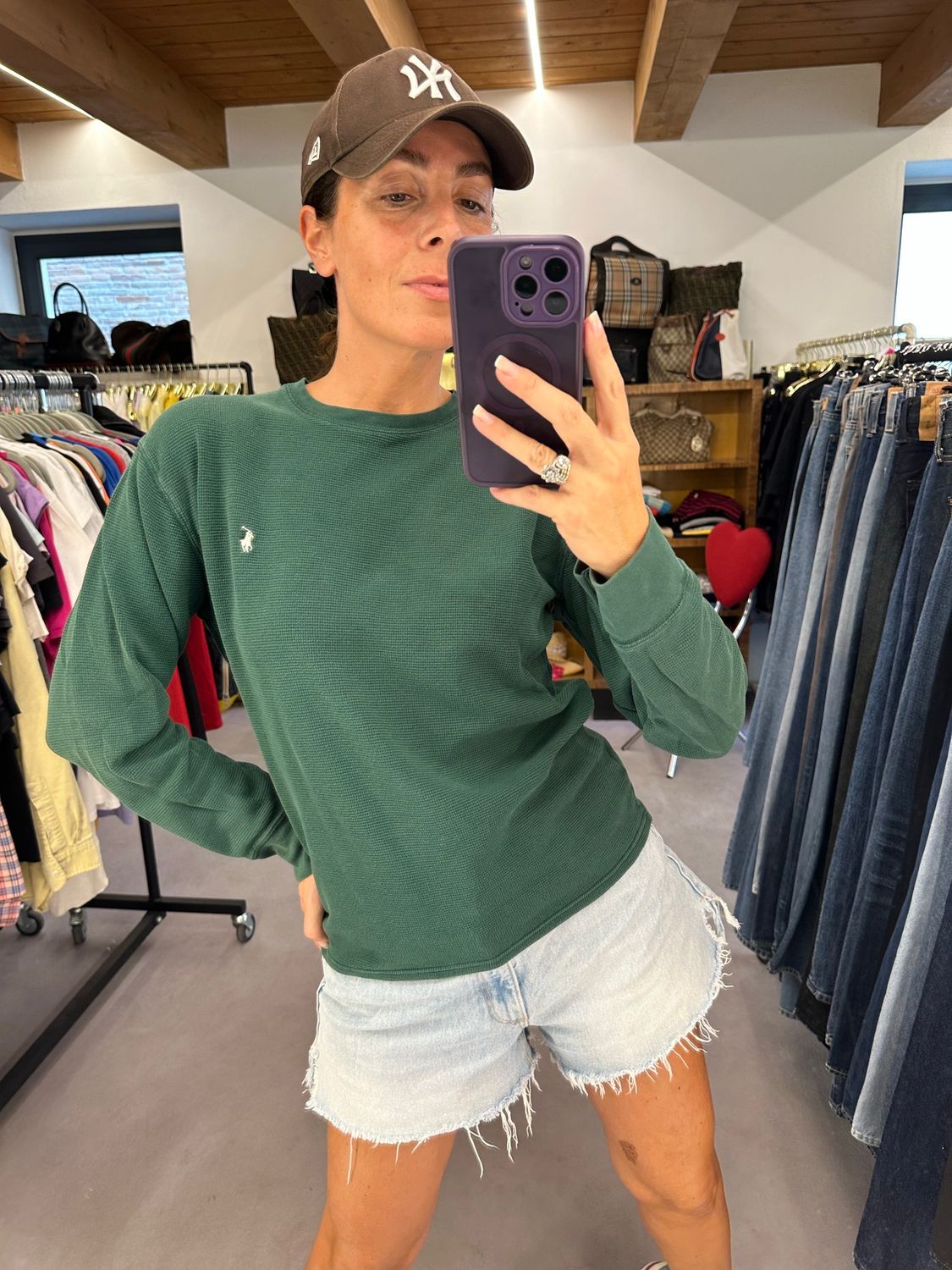 FELPINA RALPH LAUREN NIDO D APE VERDE TG M UNISEX