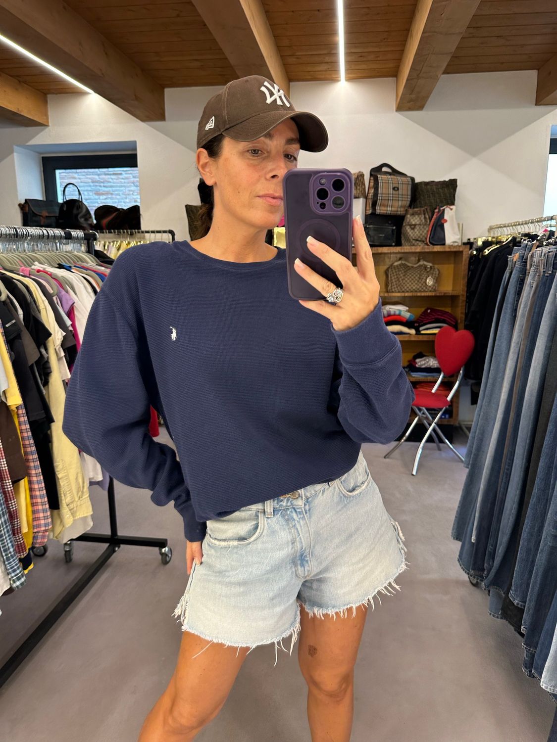 FELPINA RALPH LAUREN NIDO D APE BLU UNISEX TG XL