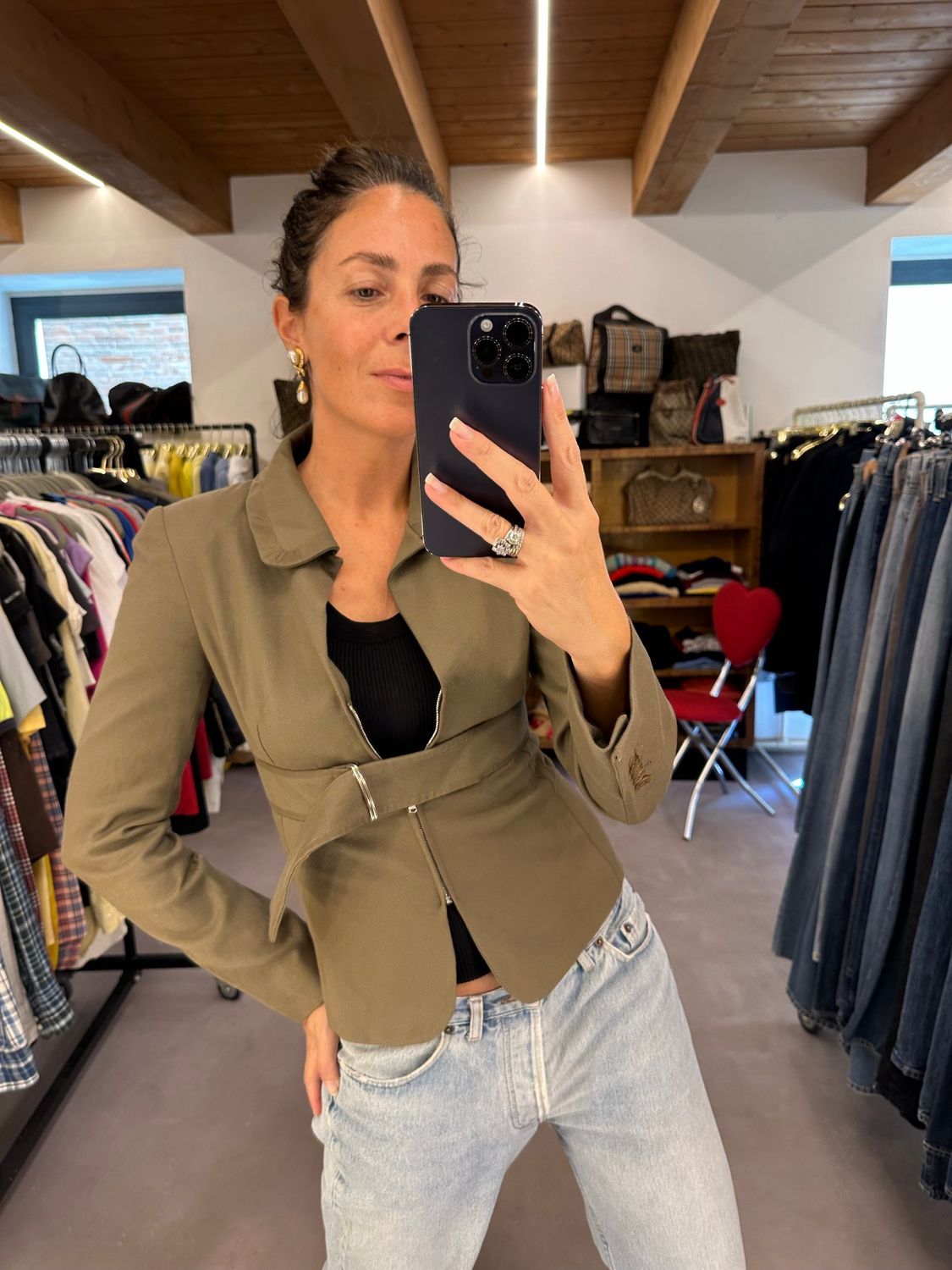 GIACCA SPORTMAX TG 38 VERDE MILITARE 