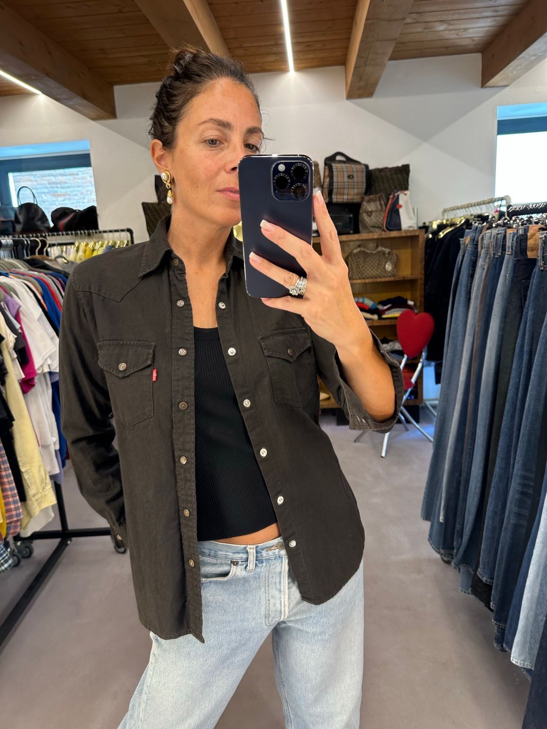 CAMICIA LEVIS DENIM NERO TG S UNISEX