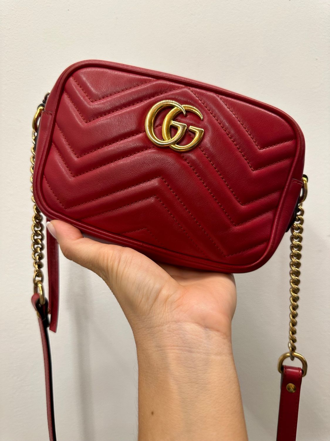 GUCCI MARMONT SMALL PELLE ROSSA