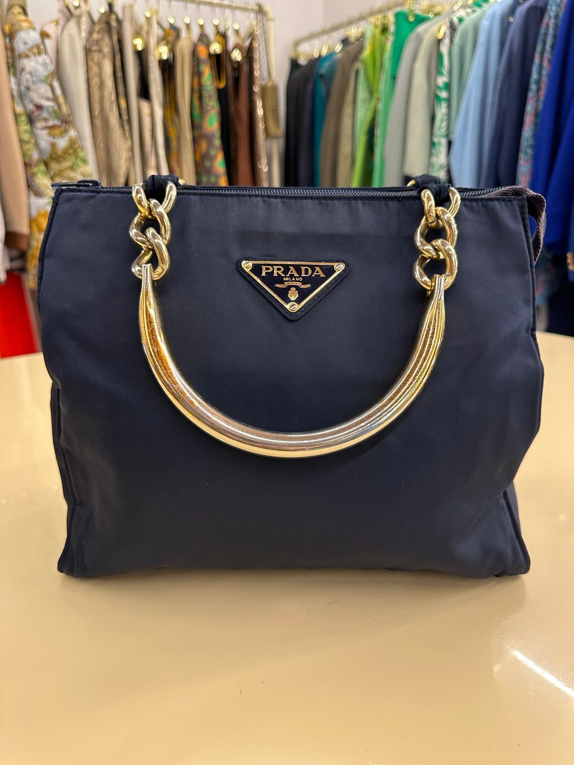 PRADA NYLON NAVY E ORO VINTAGE