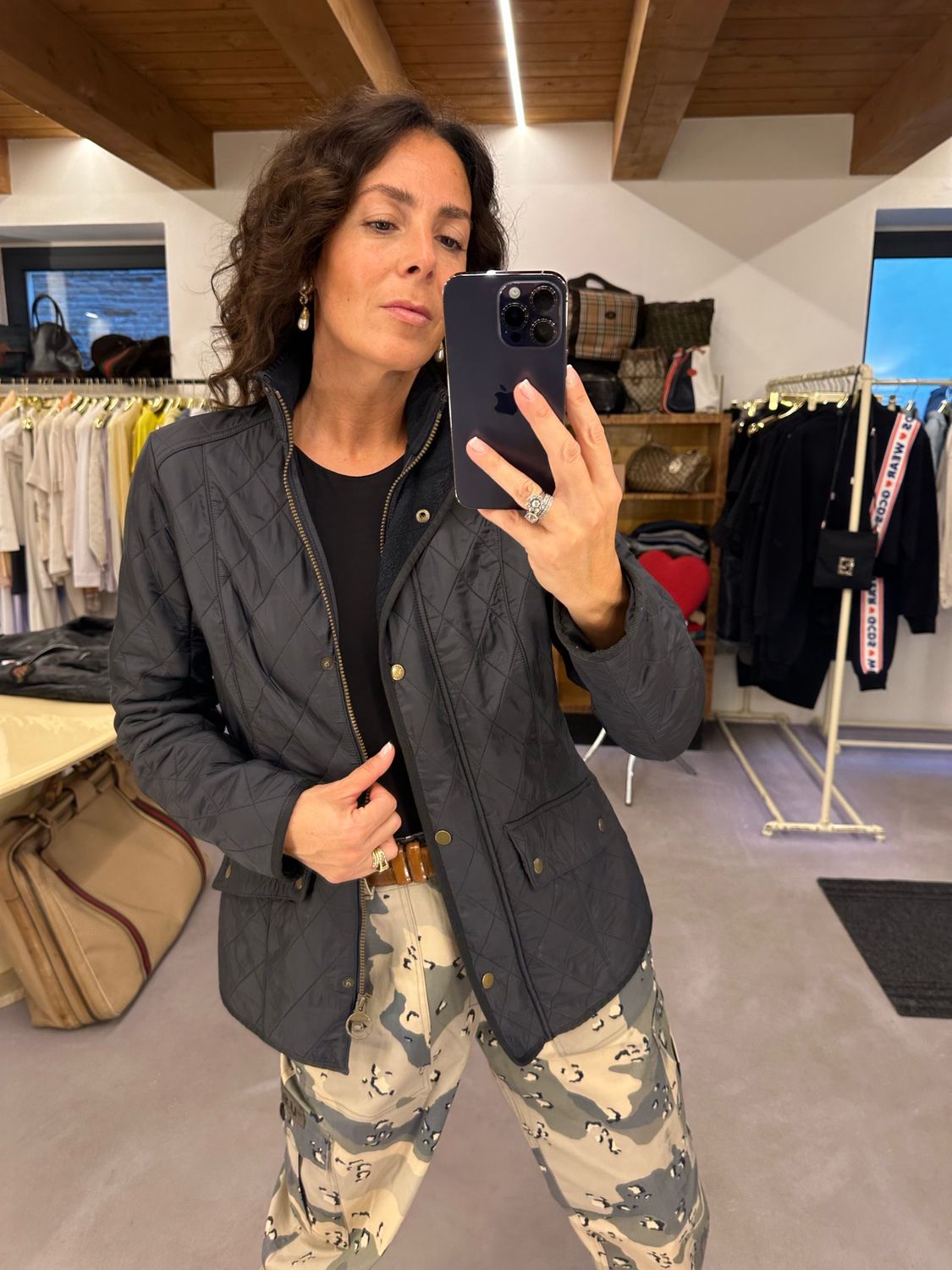 TRAPUNTINO BARBOUR BLU DONNA TG 44