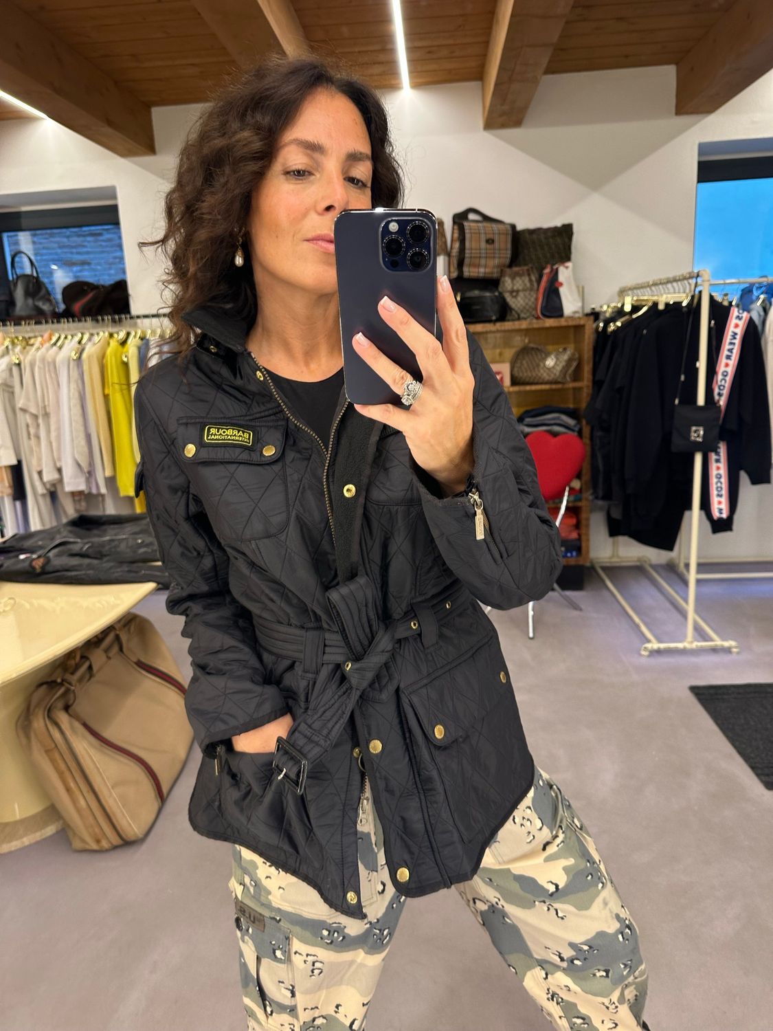 TRAPUNTINO BARBOUR MODELLO BIKER DONNA TG 48