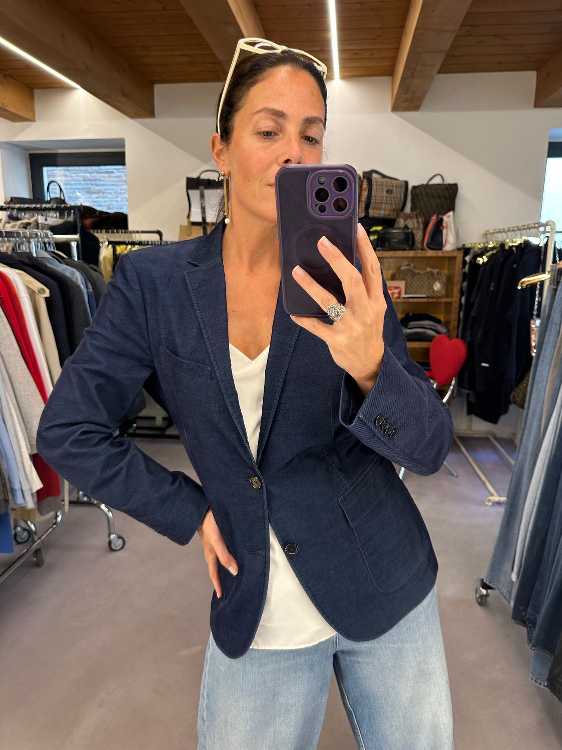 GIACCA BURBERRY VELLUTO MILLERIGHE BLU