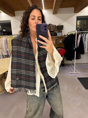 SCIARPA BURBERRY GRIGIO ANTRACITE FANTASIA CHECK