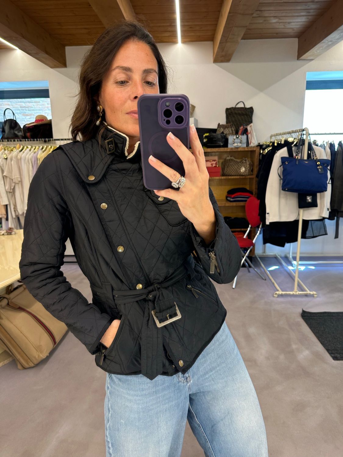 TRAPUNTINO BARBOUR FULL OPTIONAL INTERNO AGNELLINO CHIARO MODELLO DONNA TG 42