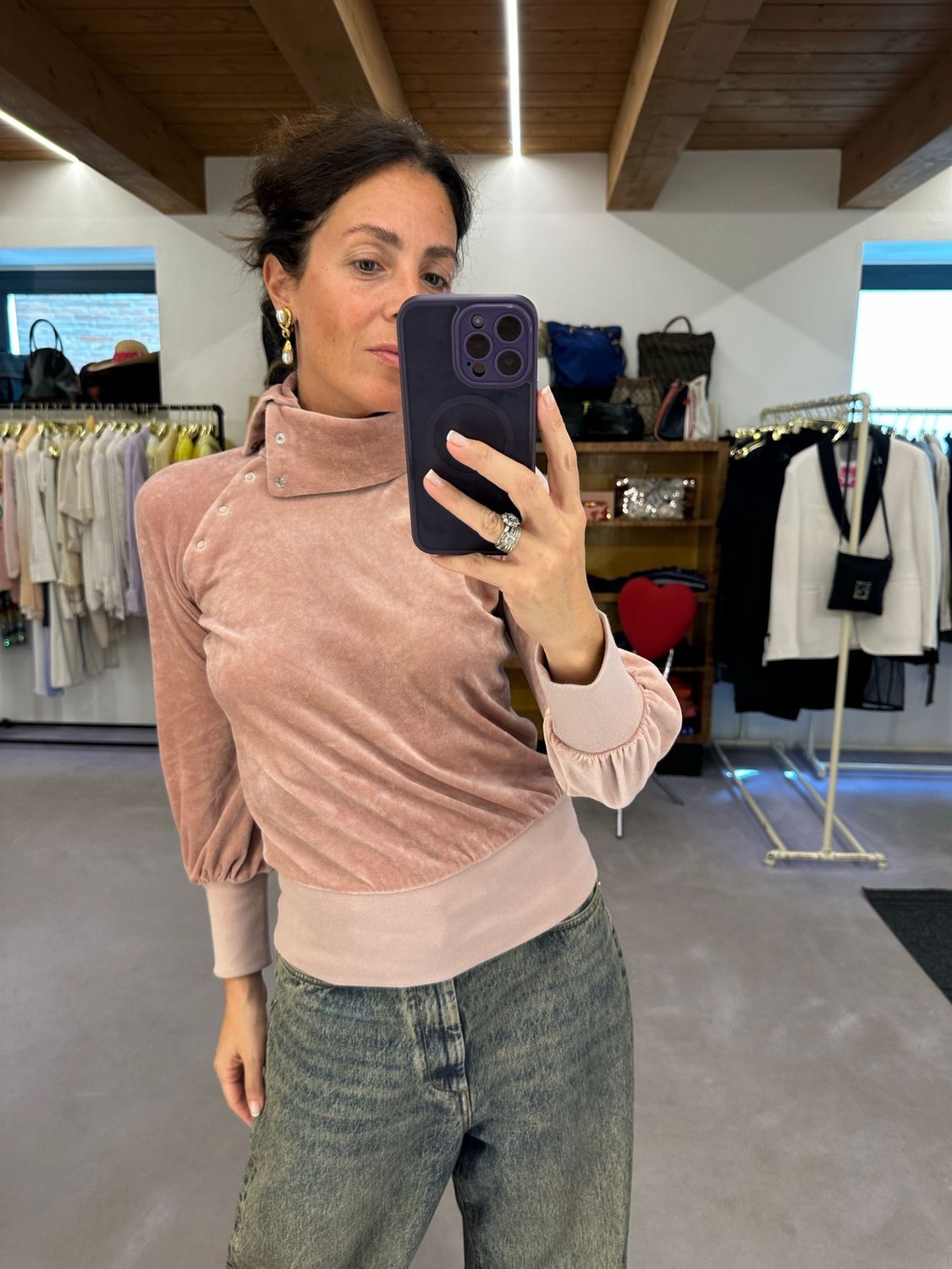 FELPA IN CINIGLIA ROSA EMPORIO ARMANI 