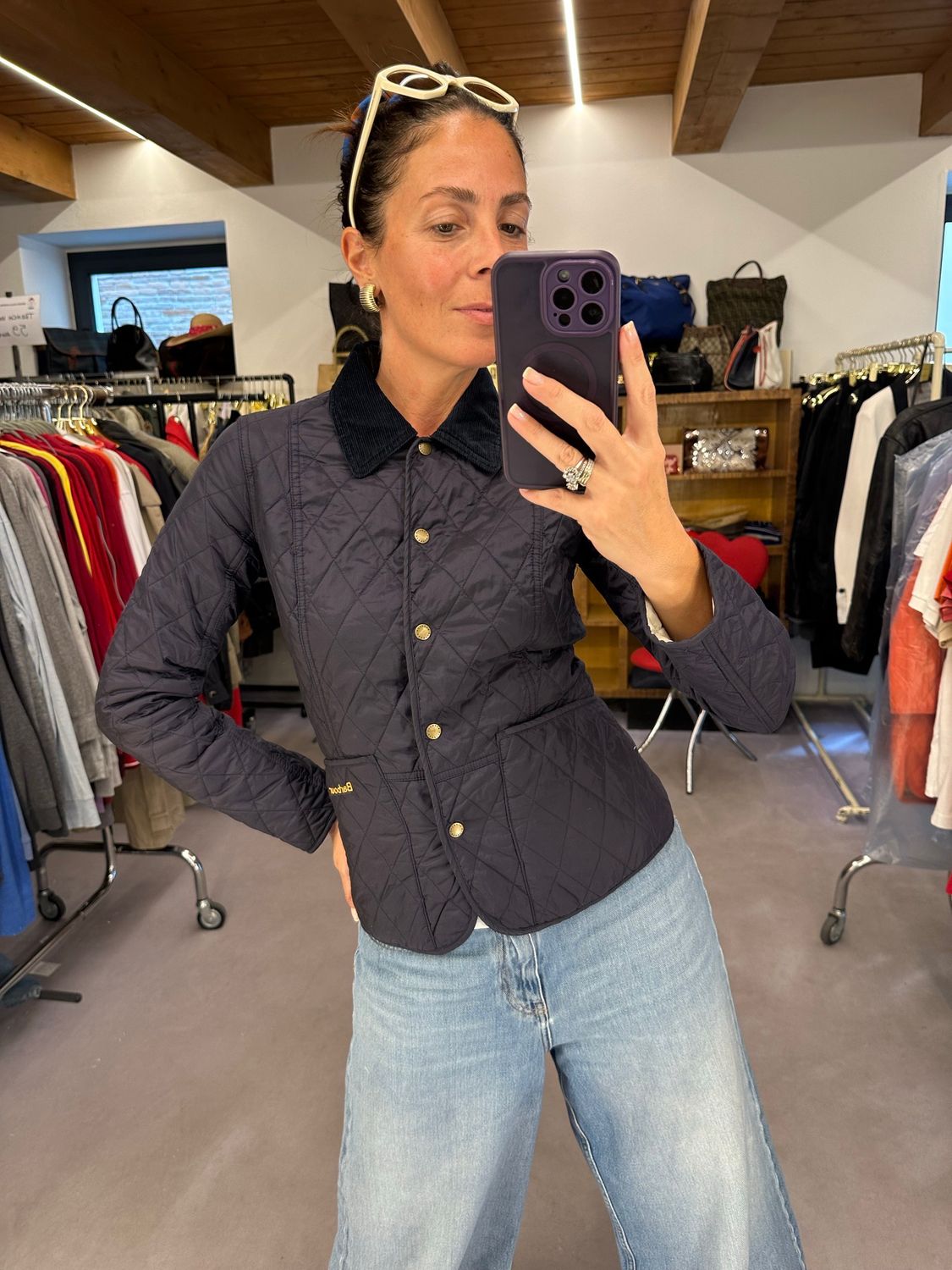 TRAPUNTINO BARBOUR DONNA BLU TG 40