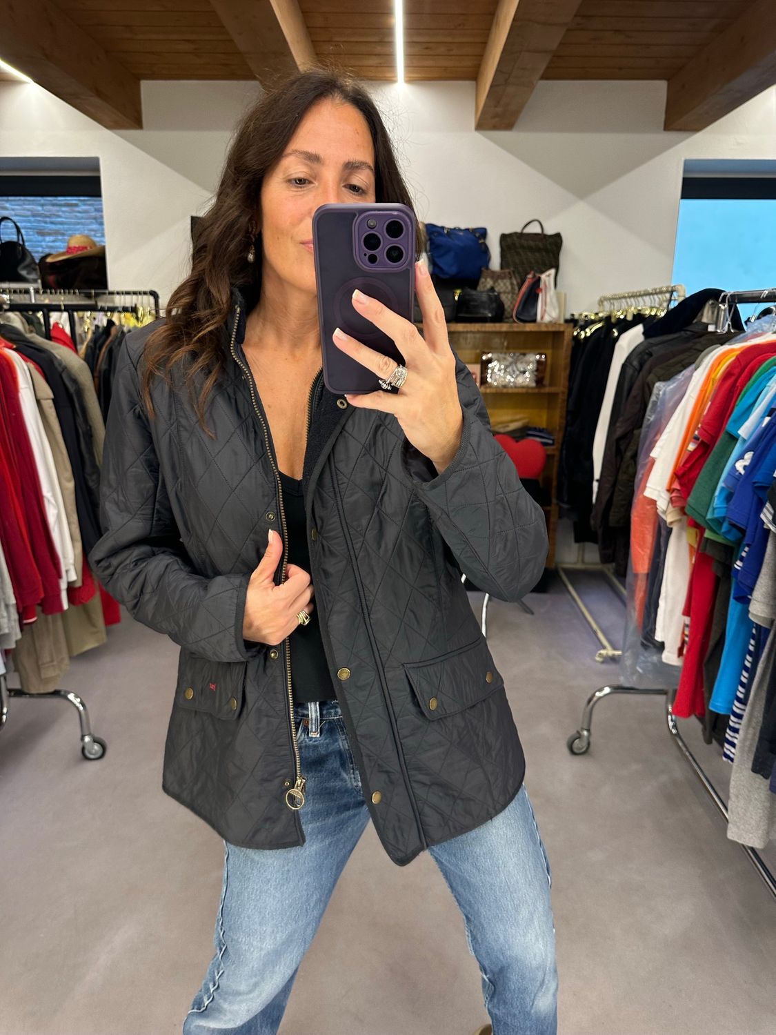 TRAPUNTINO BARBOUR DONNA BLU TG 48