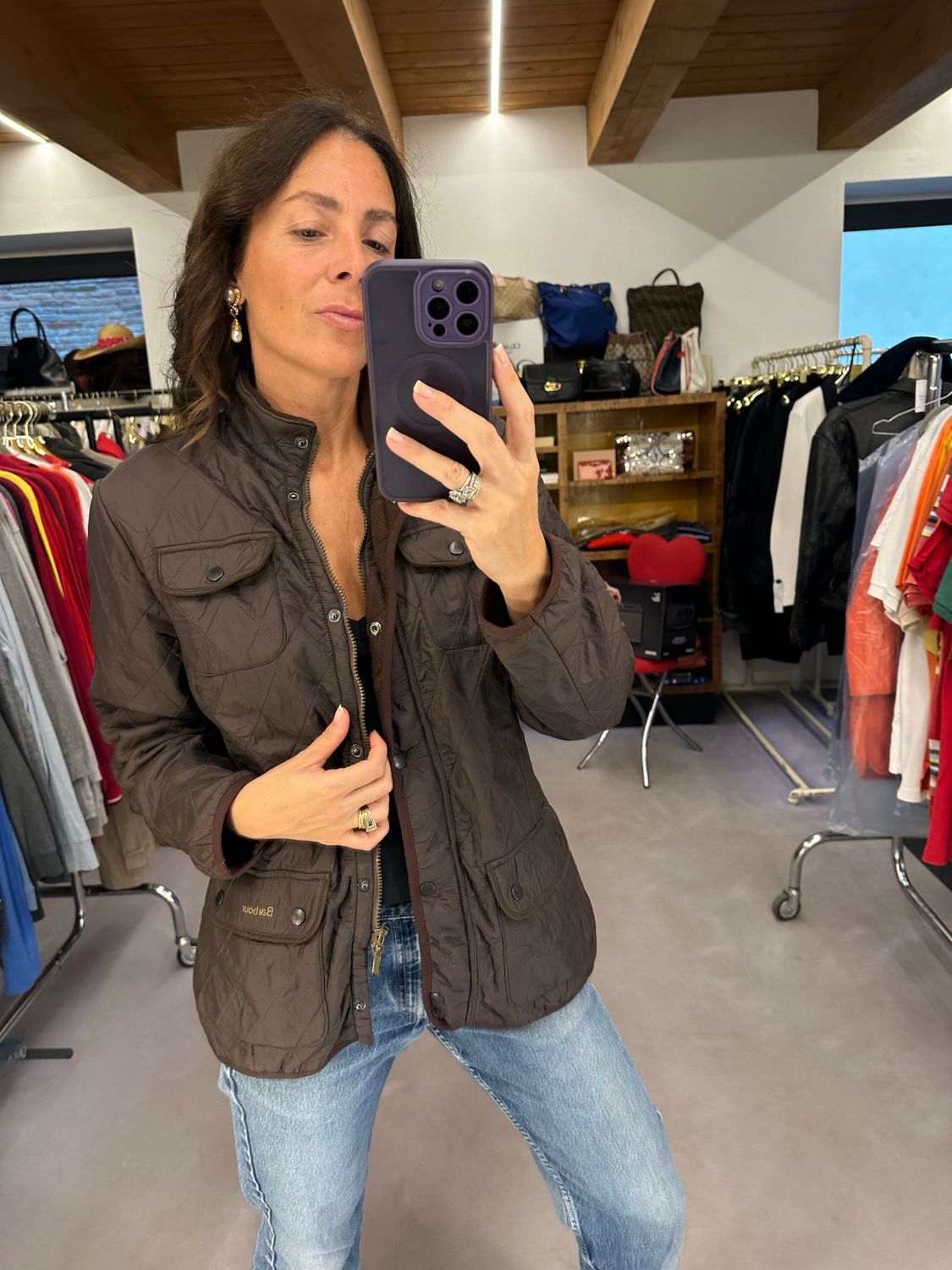 TRAPUNTINO BARBOUR TESTA DI MORO DONNA TG 48