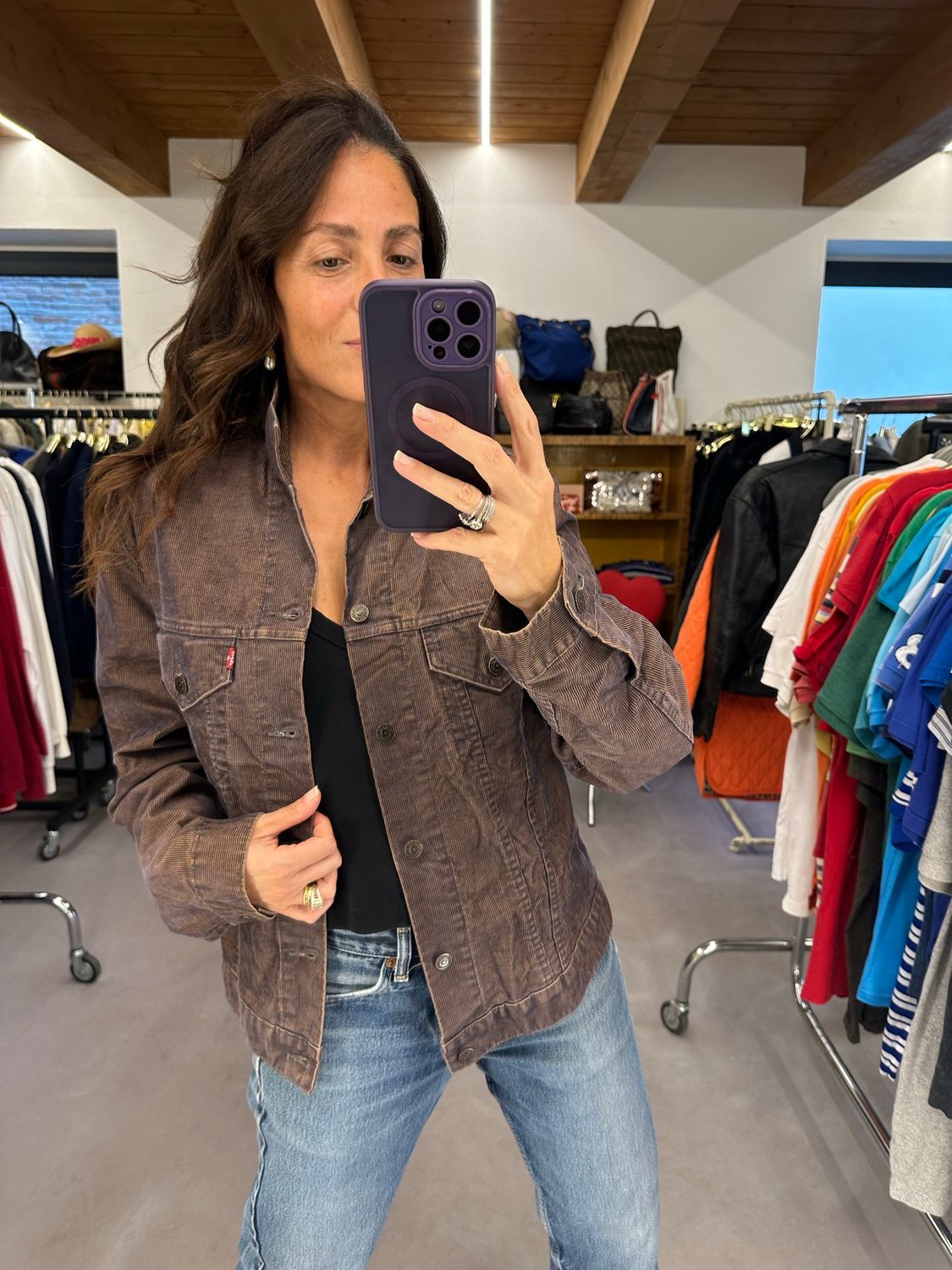 GIUBBINO LEVIS VELLUTO BLU/MARRONE MARMORIZZATO 