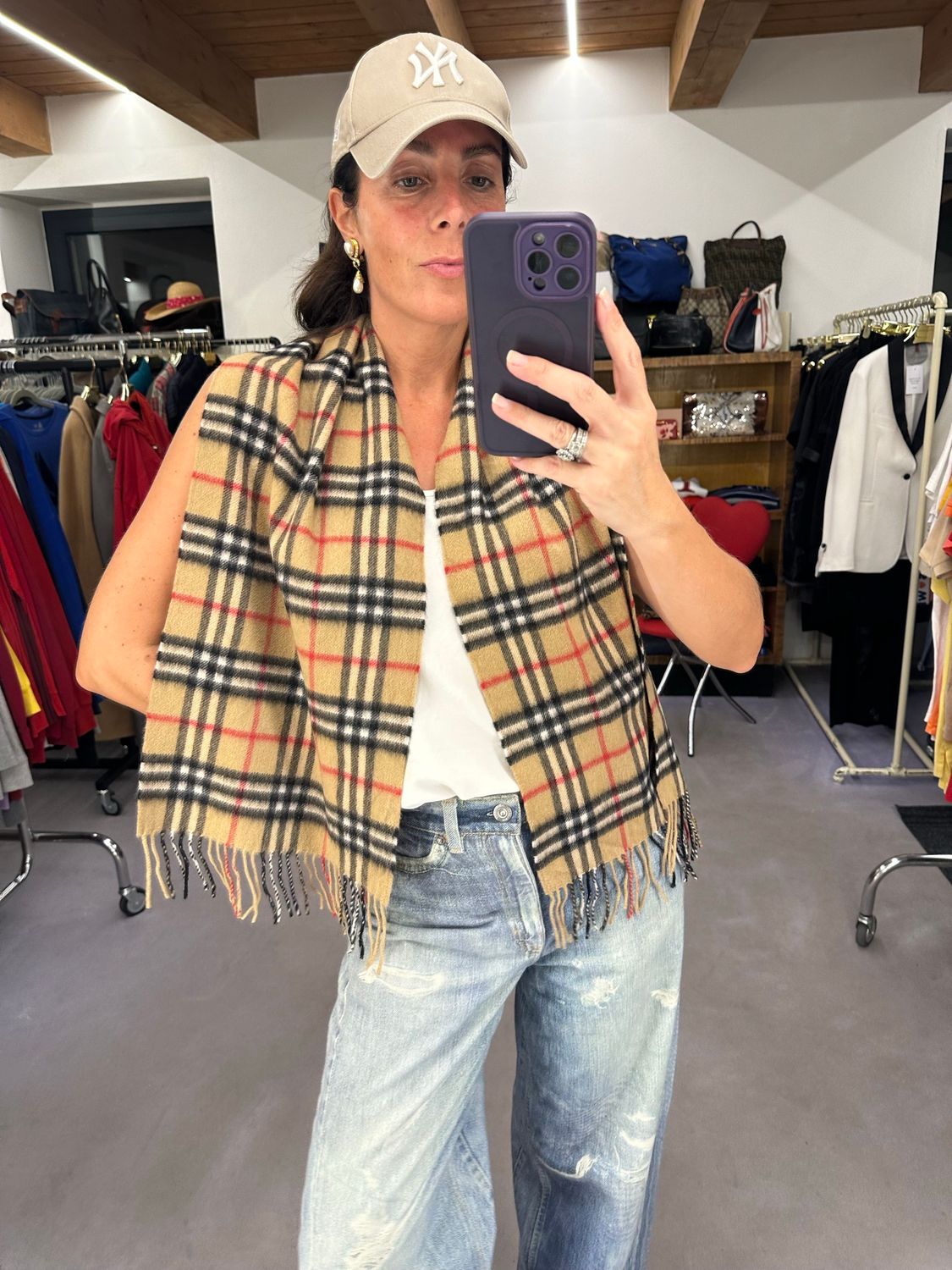 SCIARPA PURO CASHMERE BURBERRY FANTASIA CLASSICA CAMMELLO
