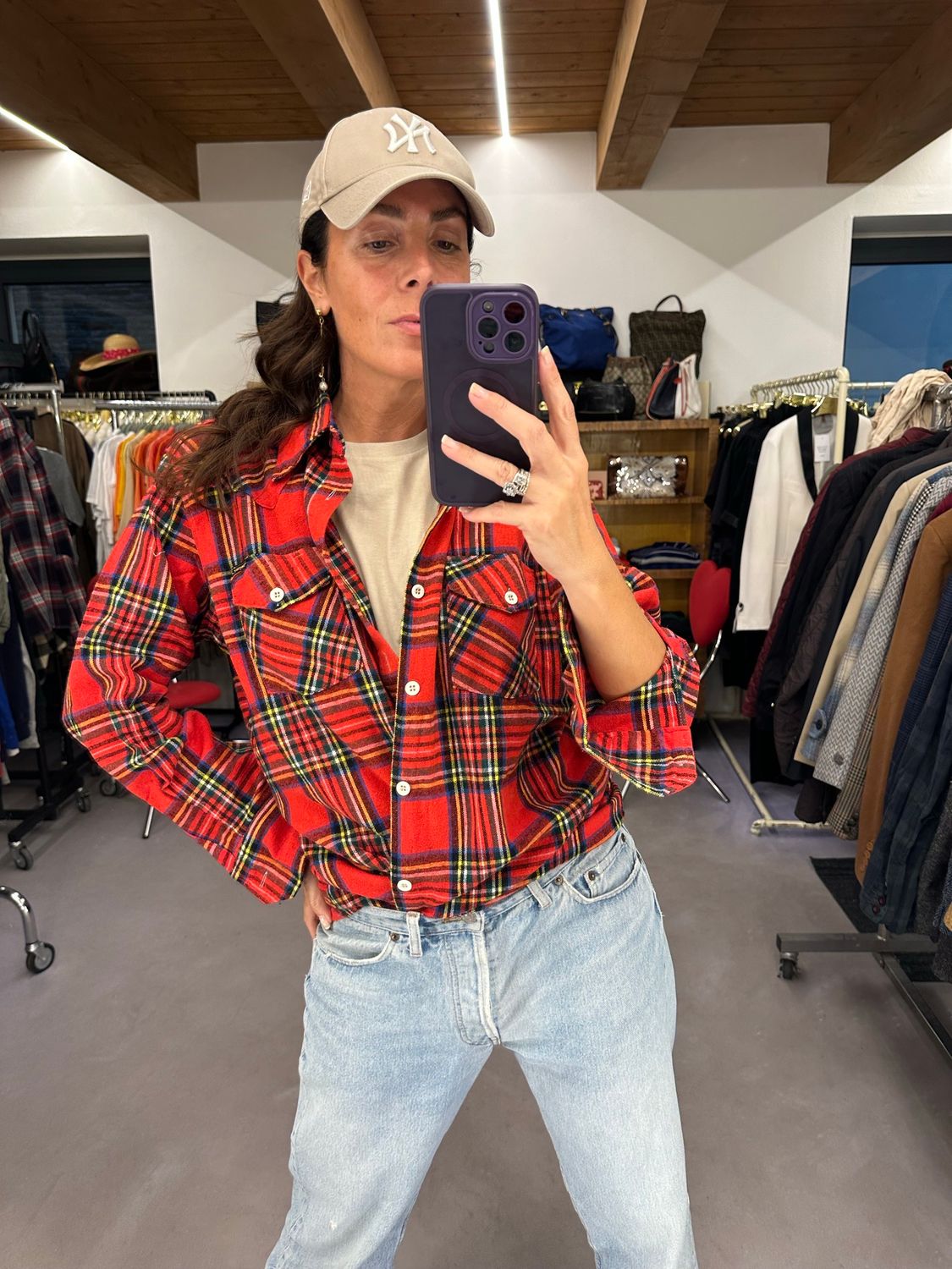 CAMICIA WRANGLER VINTAGE MISTO LANA SCOZZESE TG M UNISEX