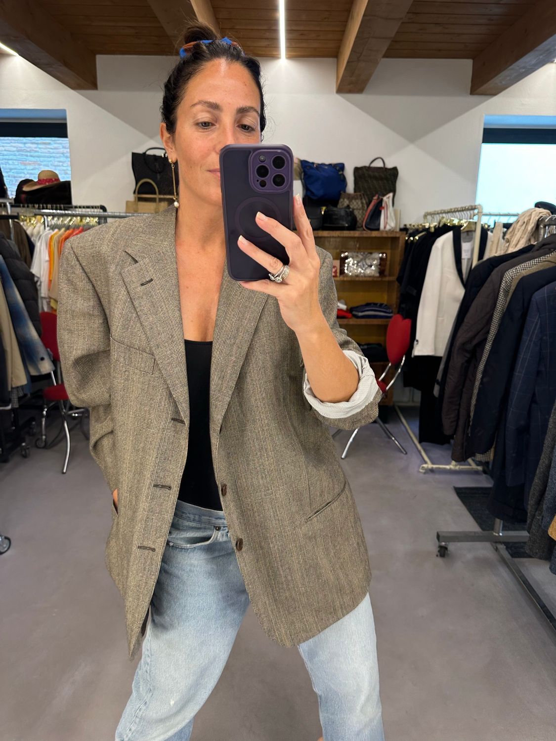 BLAZER AQUASCUTUM PRINCIPE DI GALLES TONI DEL MARRONE