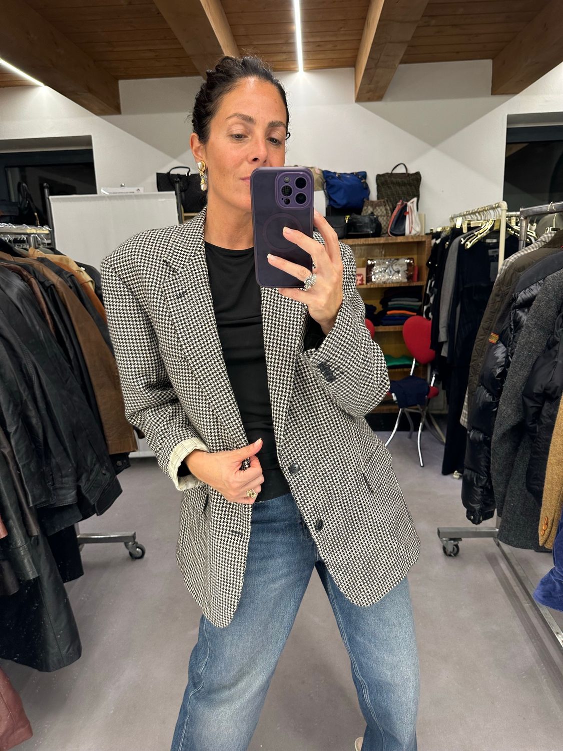 BLAZER BURBERRY PIED DE POULE BIANCO NERO PURA LANA VERGINE UNISEX