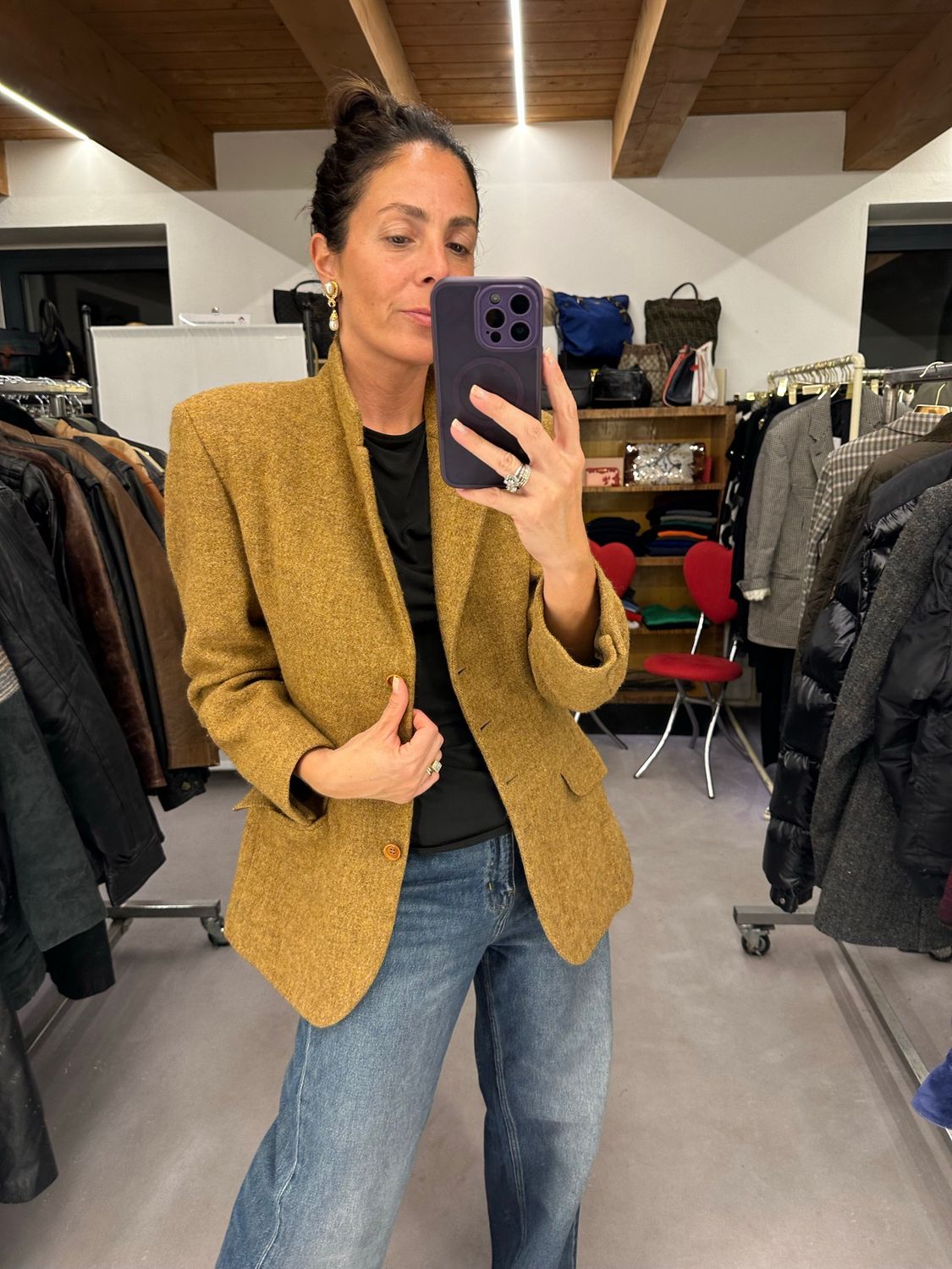 BLAZER DONNA HARRIS TWEED SENAPE