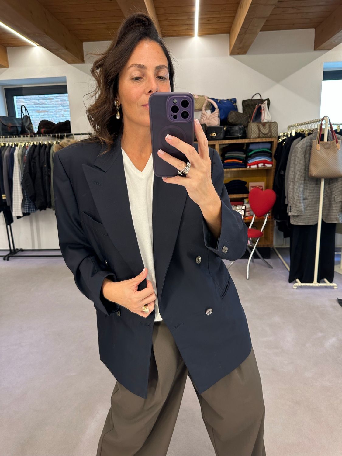 BLAZER PURA LANA VERGINE LORO PIANA DOPPIOPETTO CON REVER A LANCIA BLU