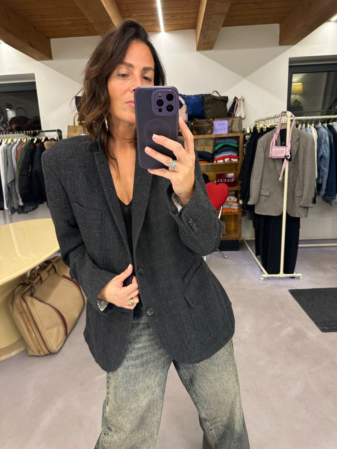 BLAZER PIERRE CARDIN PURA LANA VERGINE MORBIDISSIMA SPINATINA GRIGIO ANTRACITE