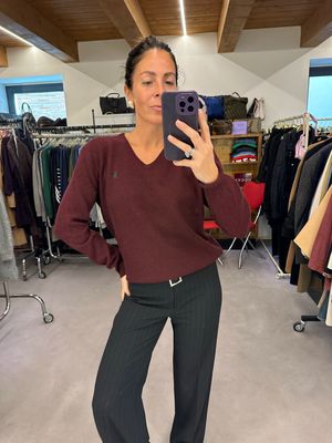 MAGLIONCINO RALPH LAUREN PURA LANA BORDEAUX 