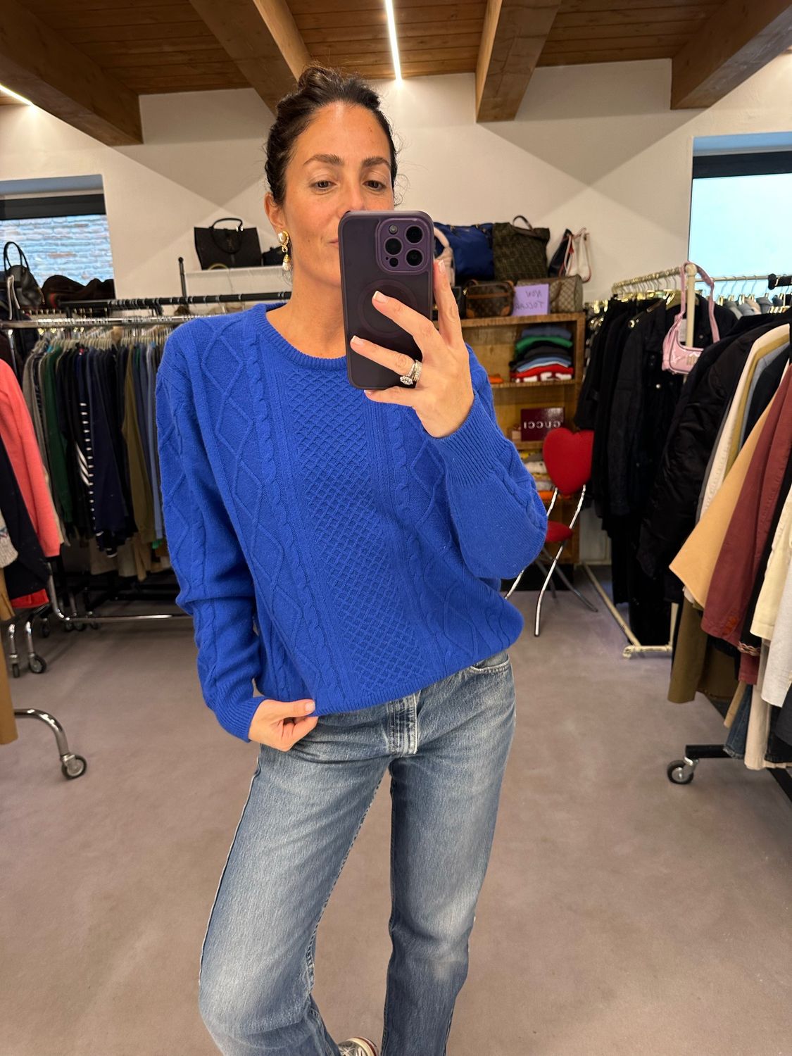 GIROCOLLO PURO CASHMERE DONNA BLUETTE A COSTE TG XXL