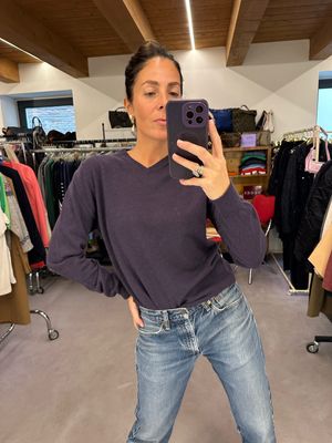 V NECK PURO CASHMERE MELANZANA TG M UNISEX