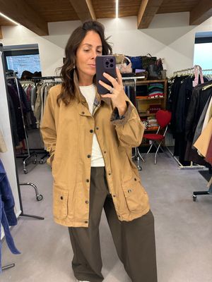 BARBOUR CAMMELLO TELA IMPERMEABILE TRASPIRANTE UNISEX TG XXL