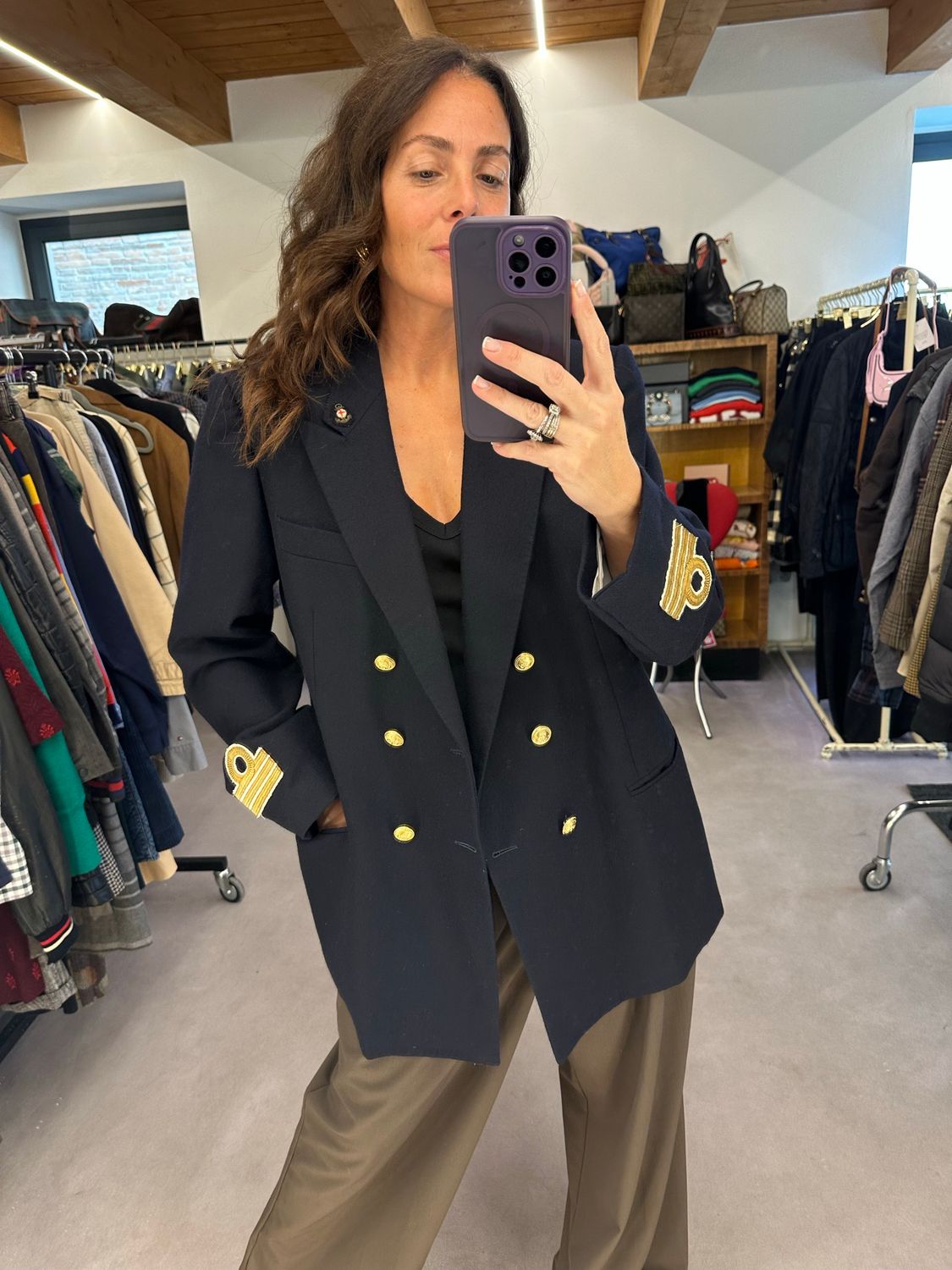 BLAZER ORIGINALE MARINA MILITARE PURA LANA VERGINE BLU NAVY BOTTONI ORO CON STEMMI 