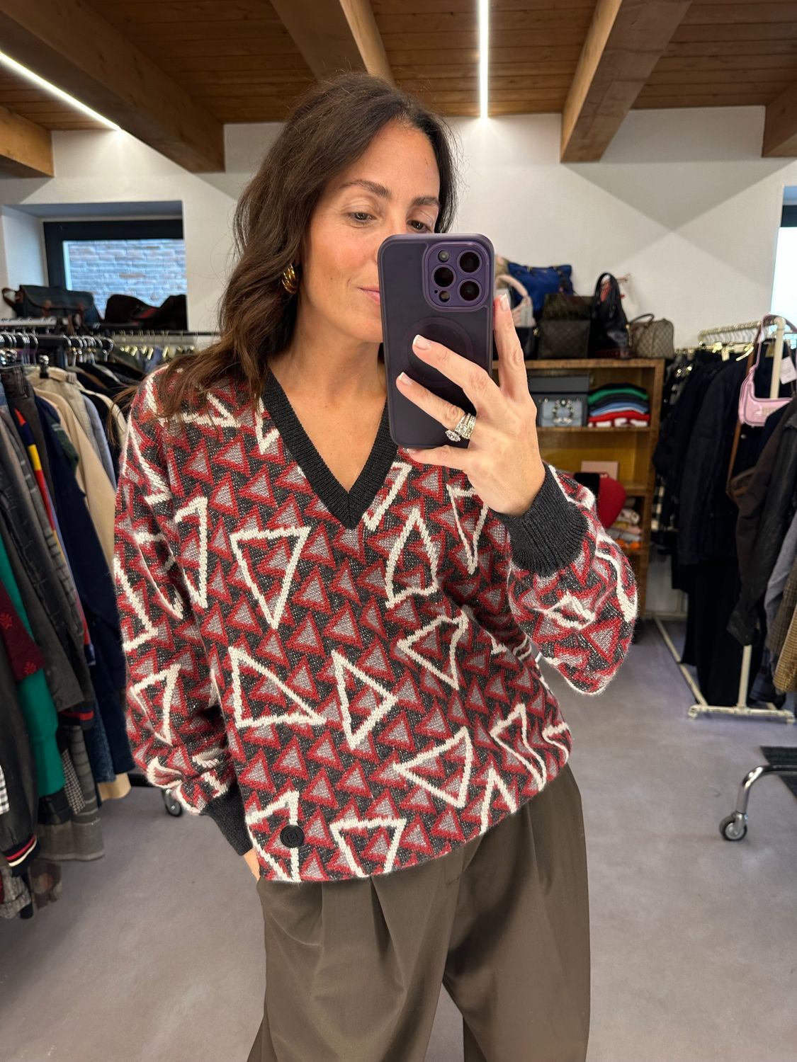MAGLIONE FENDI VINTAGE PURA LANA FANTASIA