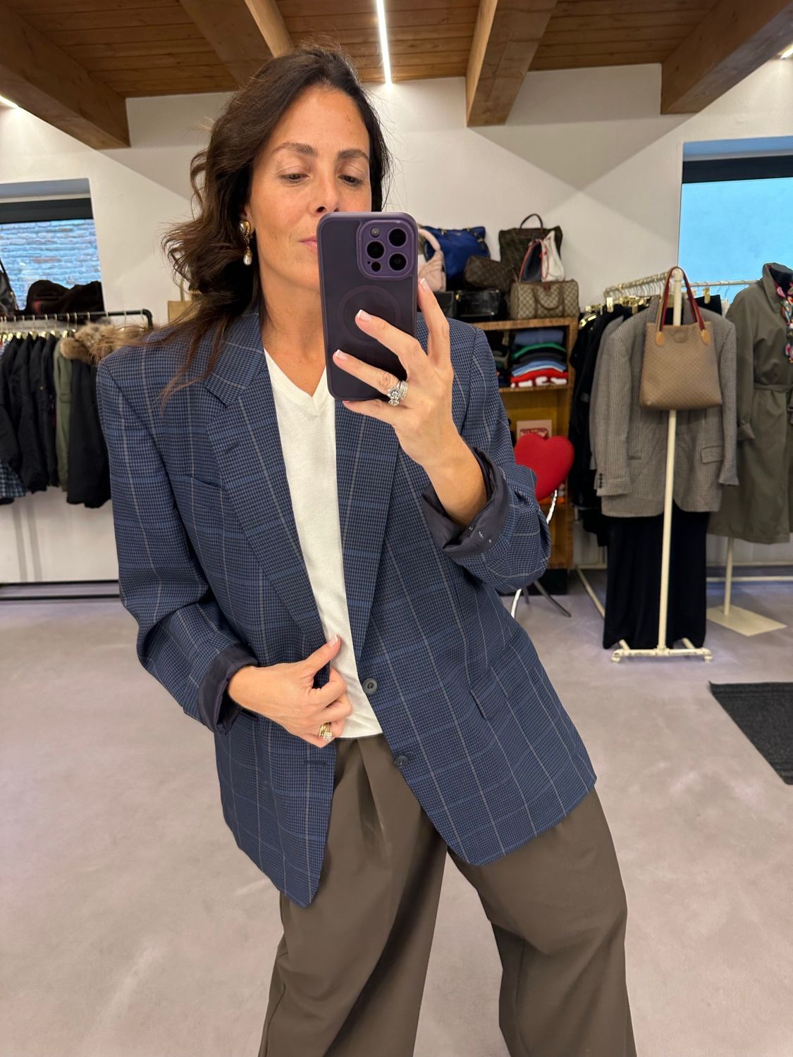 BLAZER BURBERRY PURA LANA VERGINE SCOZZESE BLU CHIARO/SCURO E CAMMELLO