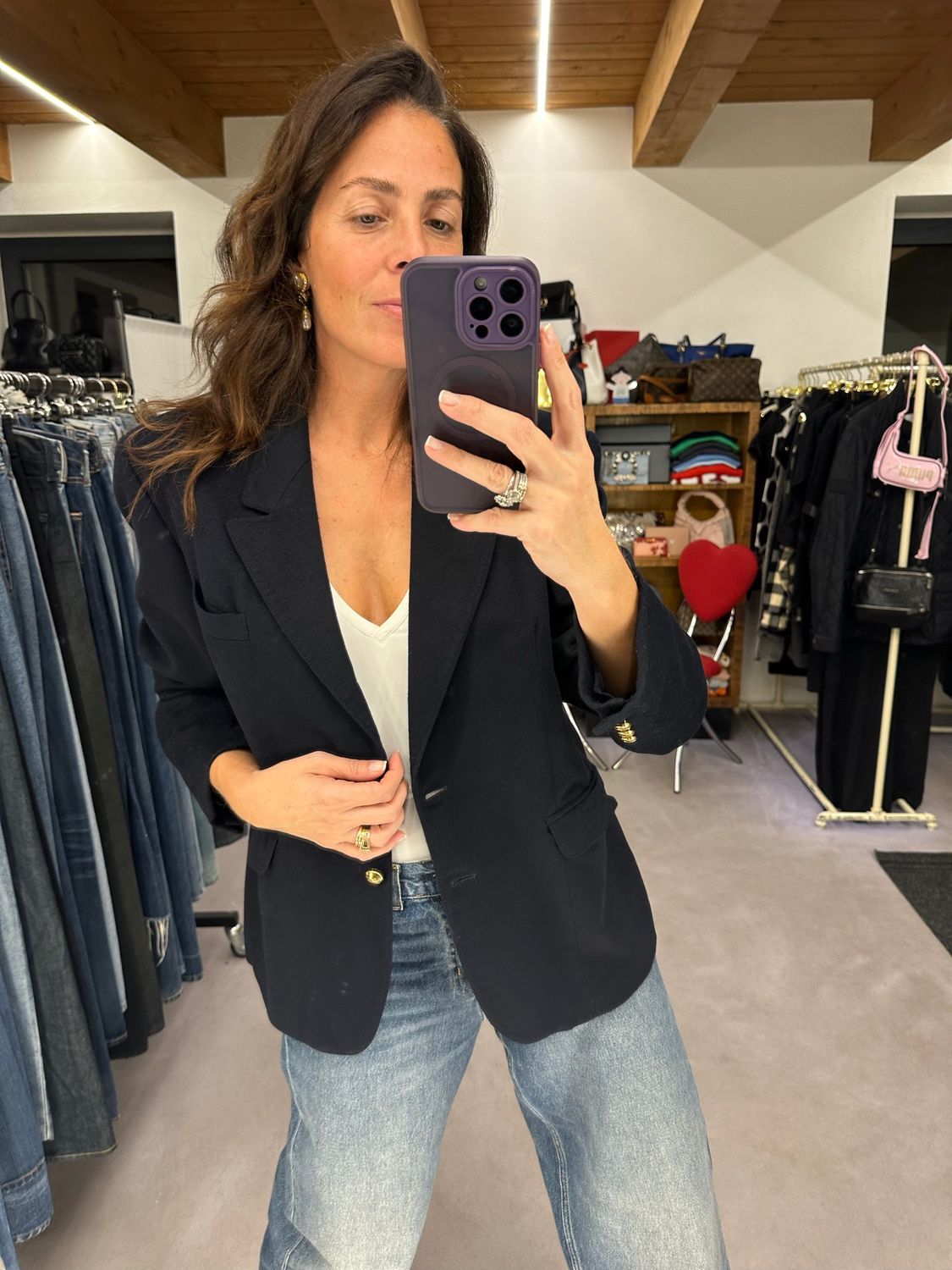 BLAZER BURBERRY DONNA CASHMERE/LANA BLU TG 46