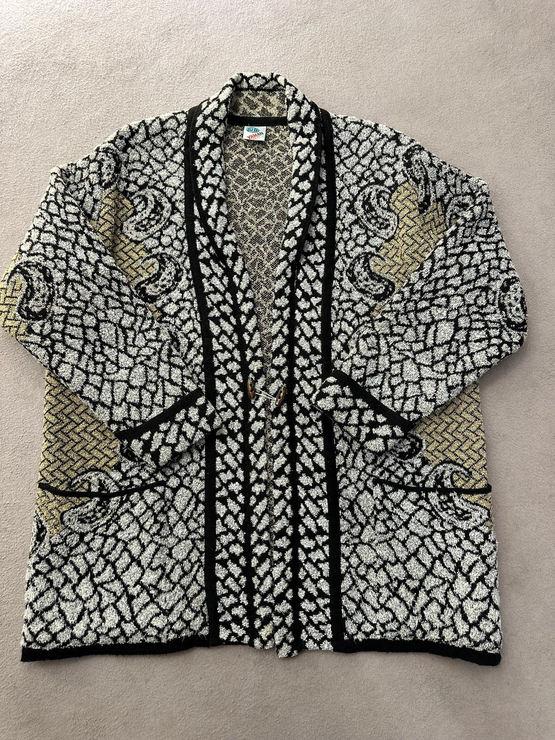CARDIGAN KIMONO VINTAGE FANTASIA MISTO LANA ETRO STYLE