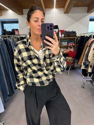 CAMICIA WOOLRICH INVERNALE SCOZZESE BIANCO/PANNA TG XL