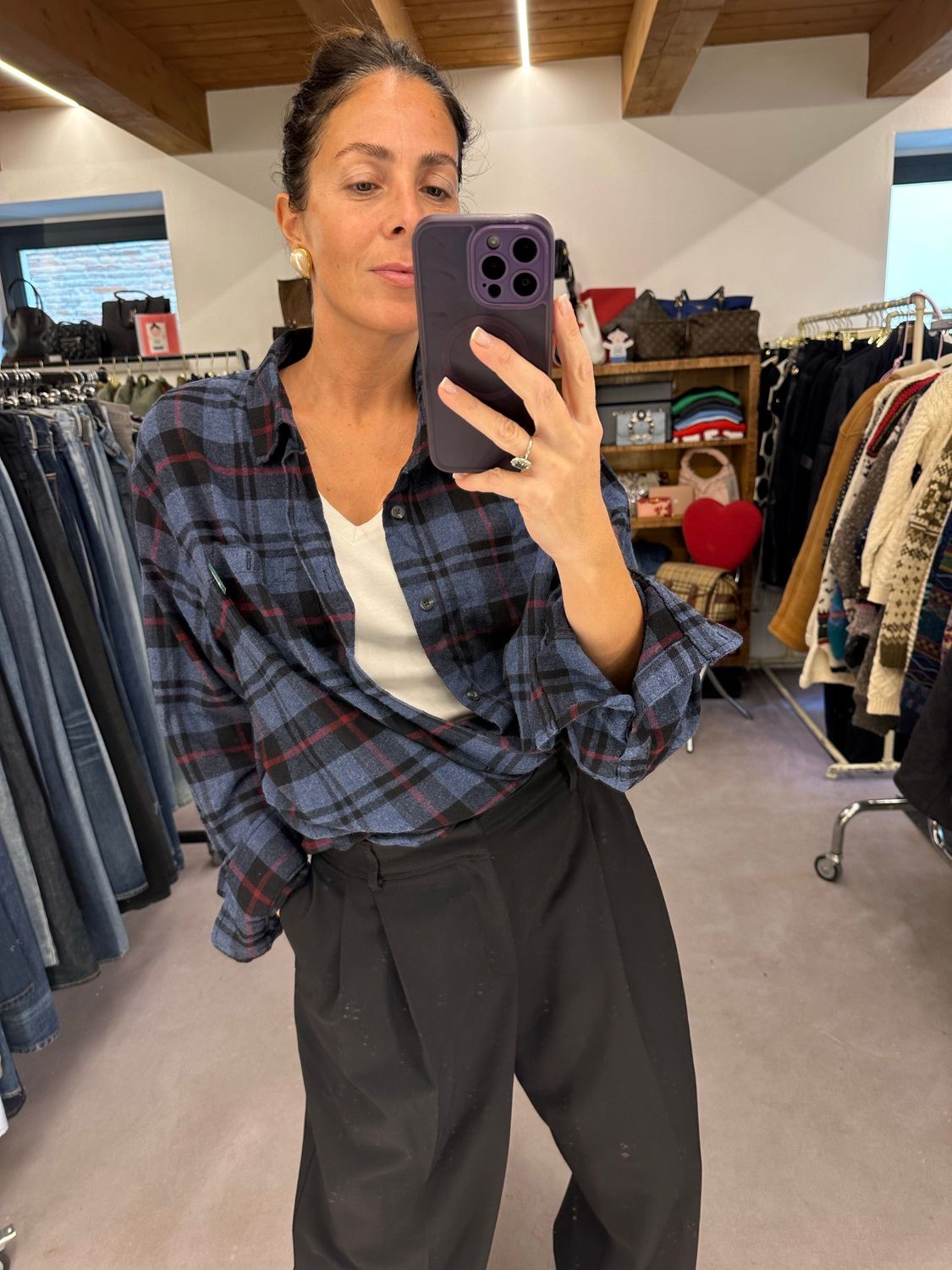 CAMICIA WOOLRICH INVERNALE SCOZZESE BLU TG XXL UNISEX