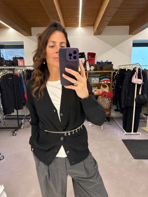CINTURA CHANEL CATENA PLATINO CON CHARM