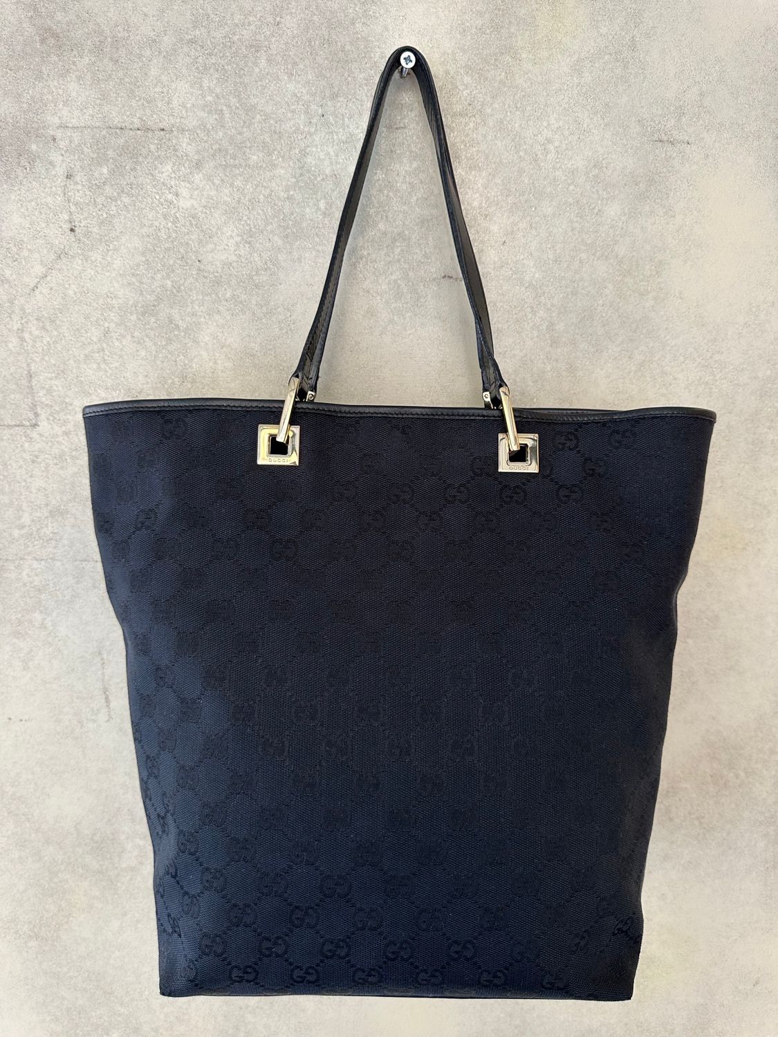 SHOPPER VERTICAL GUCCI TELA MONOGRAM E PELLE