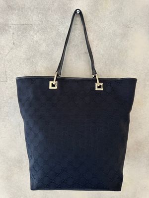 SHOPPER VERTICAL GUCCI TELA MONOGRAM E PELLE