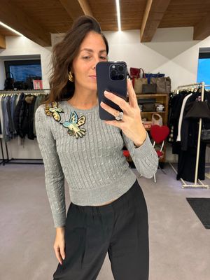 PULL RED VALENTINO FILO LAMINATO TRECCE CON APPLICAZIONI 