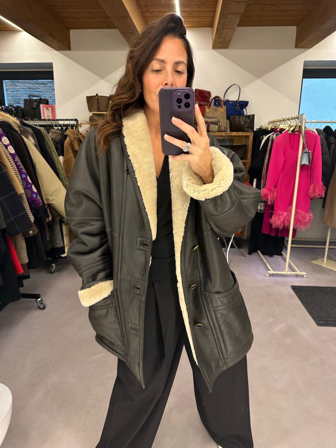 MONTONE VINTAGE NERO INTERNO PANNA