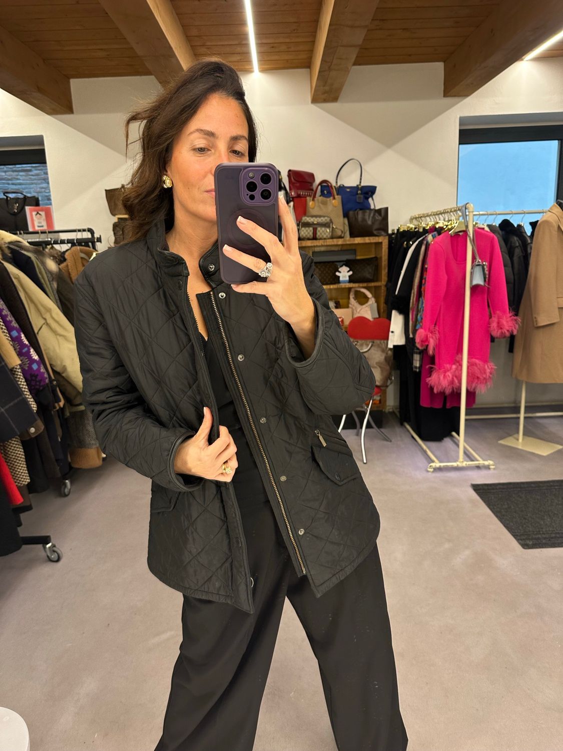 TRAPUNTINO BARBOUR NERO TG L