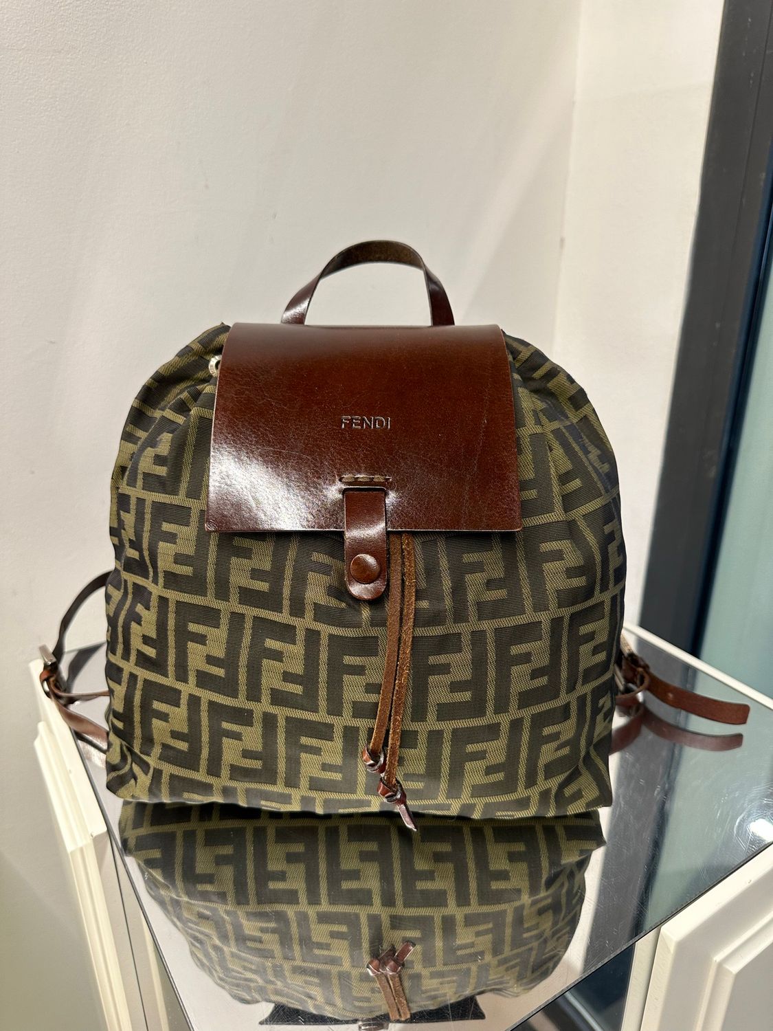 ZAINETTO FENDI MONOGRAM ZUCCA E PELLE