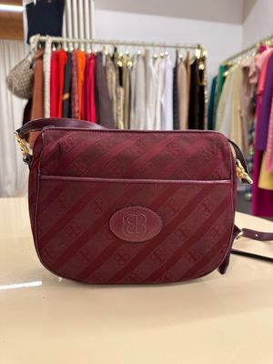 BORSA BALENCIAGA VINTAGE TESSUTO MONOGRAM E PELLE BURGUNDY