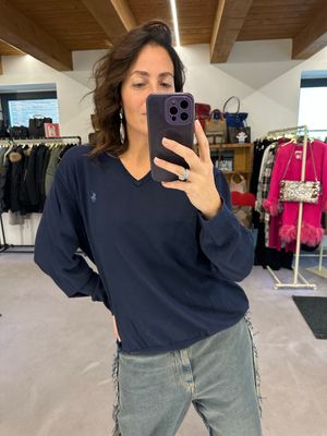 MAGLIONCINO RALPH LAUREN UNISEX COTONE BLU TG XXL