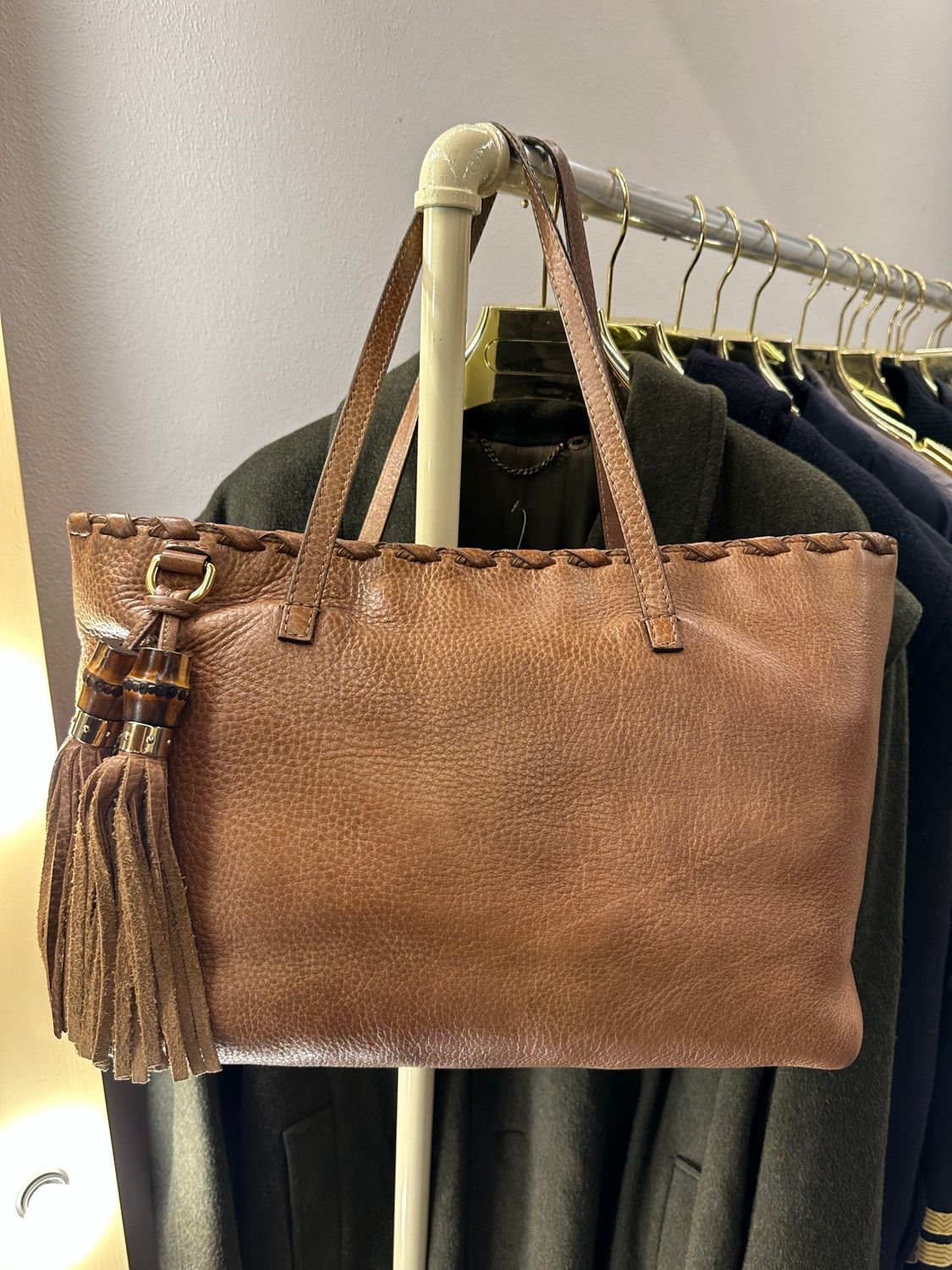 SHOPPER GUCCI PELLE E BAMBOO