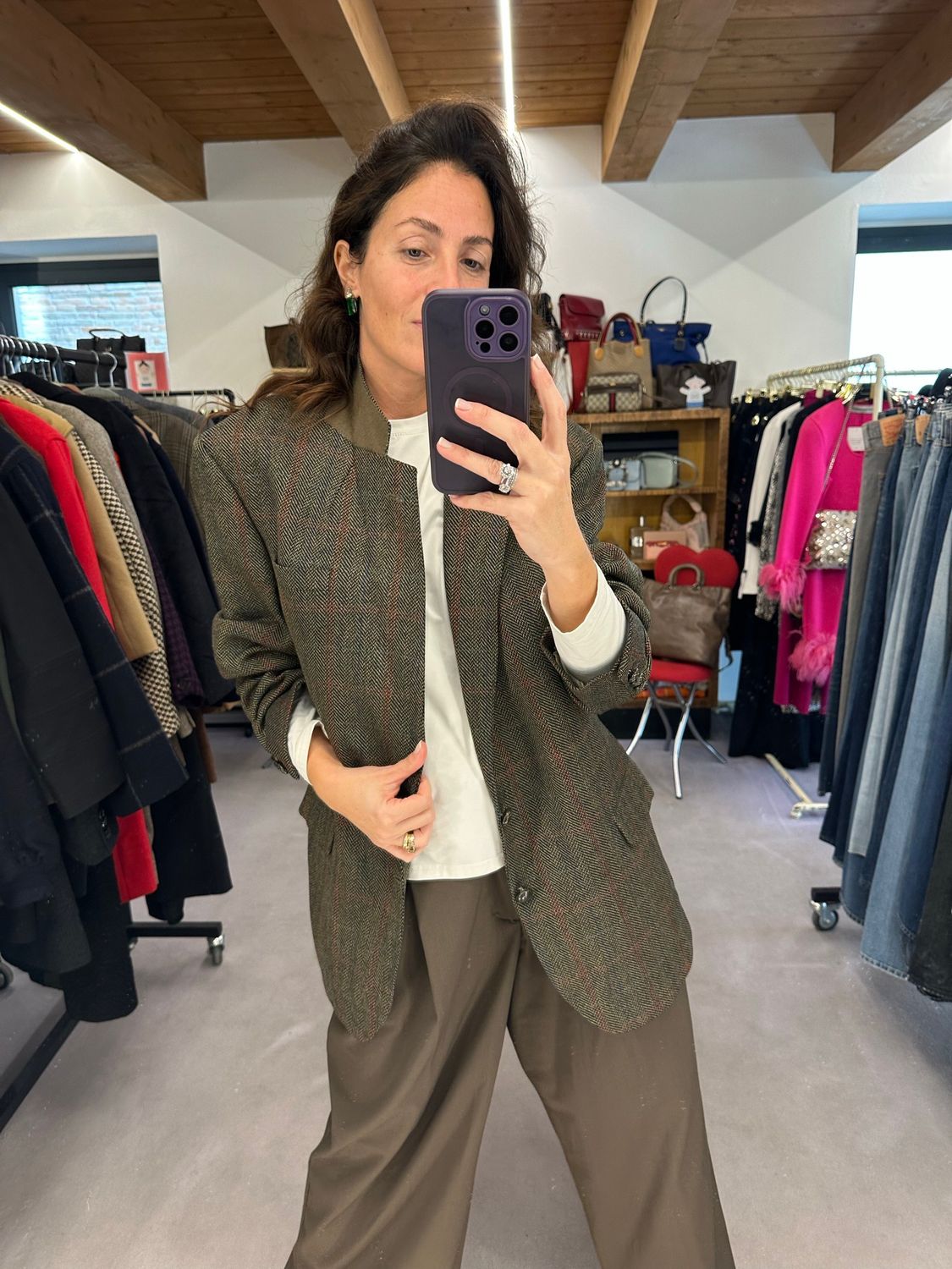 BLAZER DAKS LONDON PURA LANA VERGINE SPINATO TG 54