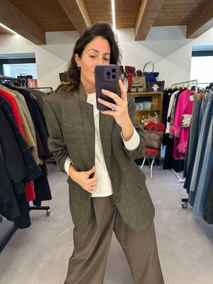 BLAZER DAKS LONDON PURA LANA VERGINE SPINATO TG 54