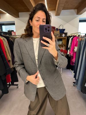 BLAZER BURBERRY GRIGIO PURA LANA VERGINE 