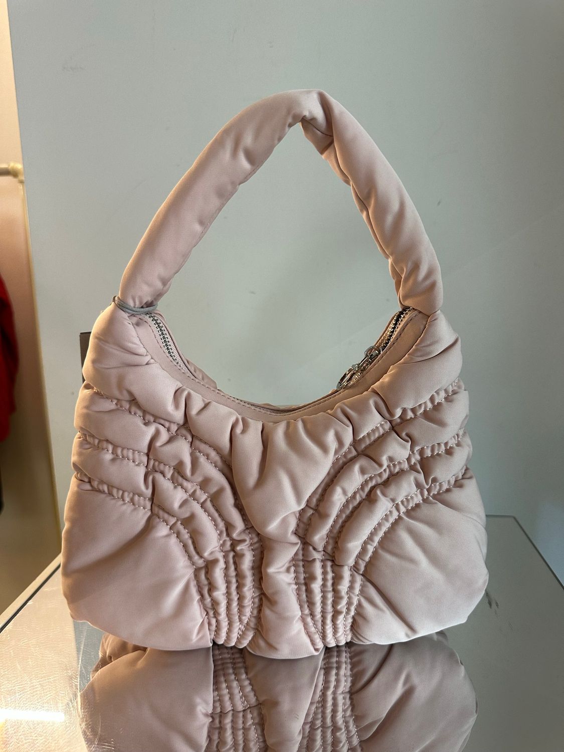 BORSA TRUSSARDI TESSUTO TRAPUNTATO ROSA TENUE - SPECIAL PRICE